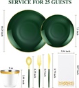 175-pieces-green-gold-plastic-dinnerware-2.jpg