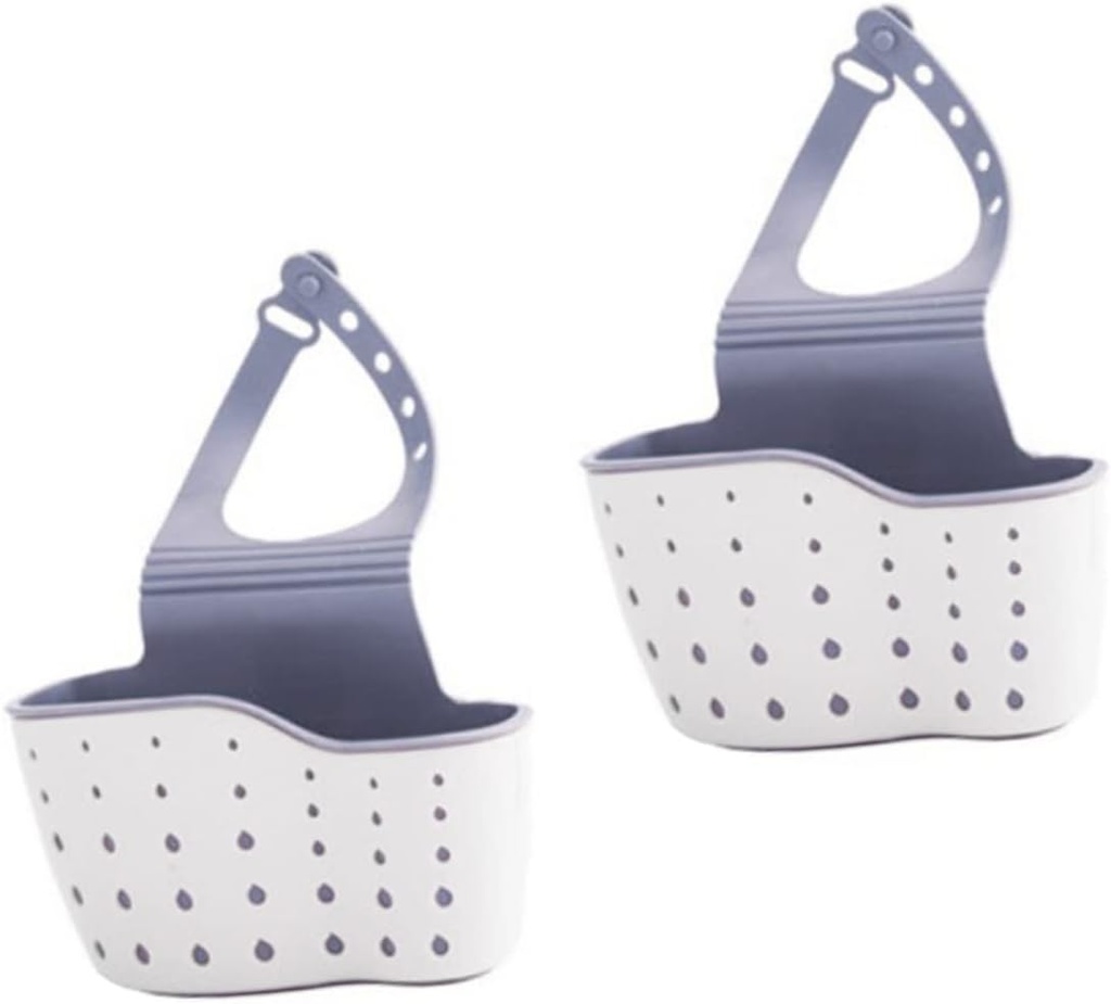 Luxshiny 2pcs Kitchen Sink Drain Rack Sponge Holder Double-layer Hanging Basket Dish Drainer Aquarium Bag Kitchen Accessory