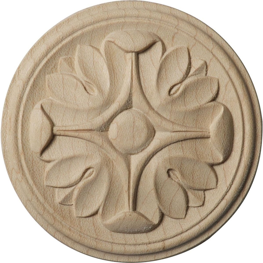 Ekena Millwork ROS02X02RAAL Raymond Round Rosette, 2 3/4" W x 2 3/4" H x 1/4" P, Alder