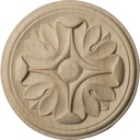 Ekena Millwork ROS02X02RAAL Raymond Round Rosette, 2 3/4" W x 2 3/4" H x 1/4" P, Alder