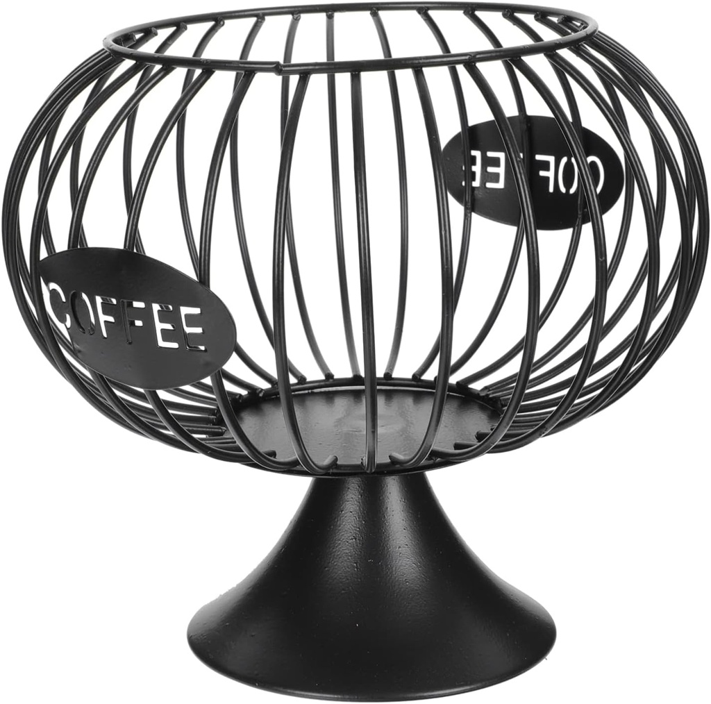 Cabilock Iron Storage Basket Coffee Capsule Storage Gold Wire Basket Capsules Organizer Home Kitchen Use