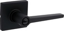 Kwikset SL6000DALSQT Safe Lock Daylon Single Cylinder Keyed Entry Door Lever Set with Square Rose - Matte Black