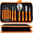 JOYIN 12 Pcs Halloween Pumpkin Carving Kit Tools, Professional Carving Set with Handbag, 12 Stainless Steel Double-sided Sculpting Tool for Kids DIY Jack-o-Lantern Party Decor Family Craft Supplies