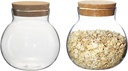 17oz Glass Jars with Airtight Cork Lids,Wedding Candy Jar,Glass Storage Jars Great Ideal for Kitchen Storage, Tea, Biscuits, Cereals, Flour, Beans, Spices, Coffee Beans (2)