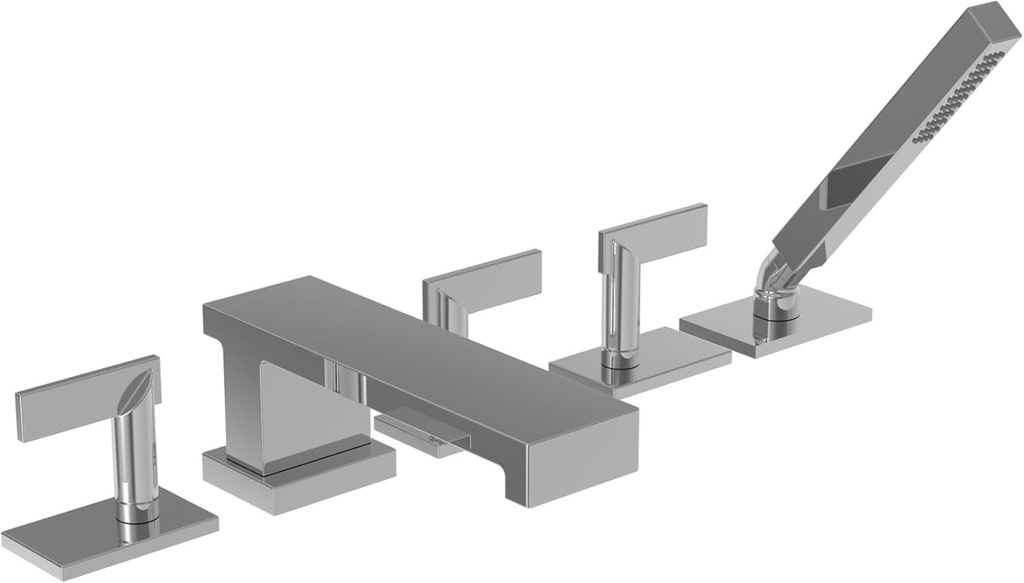Newport Brass 3-2547/26 Roman Tub Deck Trim With Hand Shower, Lever Handles. Polished Chrome Metro