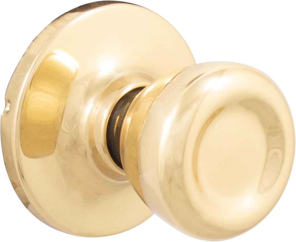 Stone Harbor Hardware Tulip Door Knob, Passage (Hall/Closet) Latch, Polished Brass