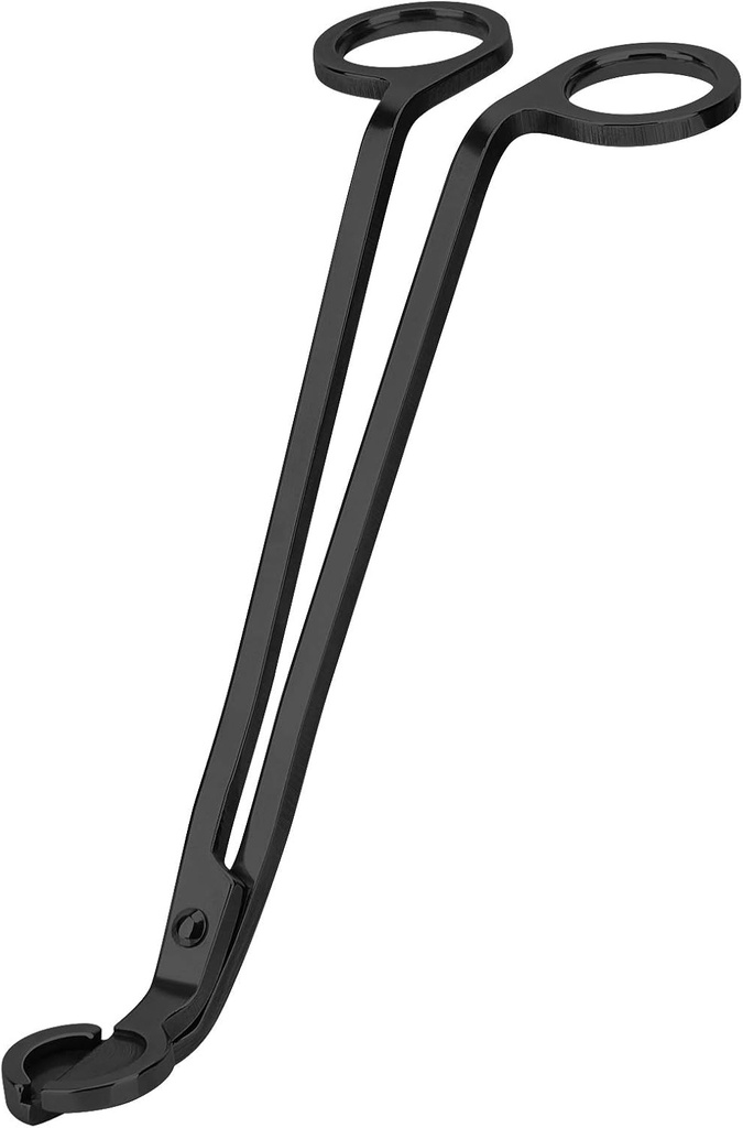 CHEFBEE Candle Wick Trimmer, Polished Stainless Steel Wick Clipper Cutter, Scissors, Reaches Deep Into Candles to Cut Spent Cord, Allow Cleaner Burn and Prevent Soot Buildup (Black)