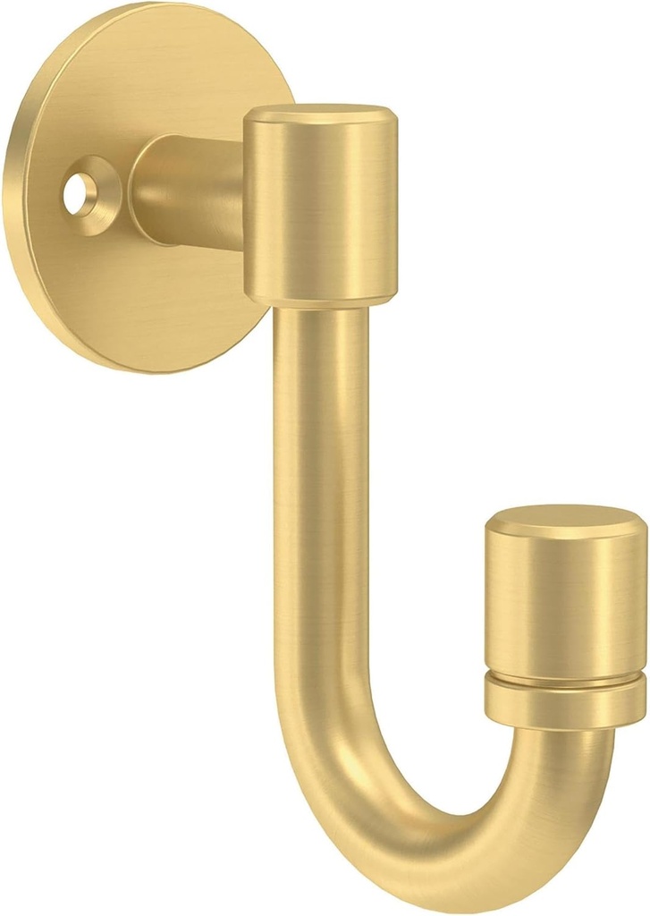 Franklin Brass Bar (4-Pack) Single Wall Hooks 1-Prong Coat/Hat Modern Gold Hooks for Hanging Wall Mount Hanger Clothes, Purse, Bag, Towel Organization Decorative Wall Hooks B47246K-117-C