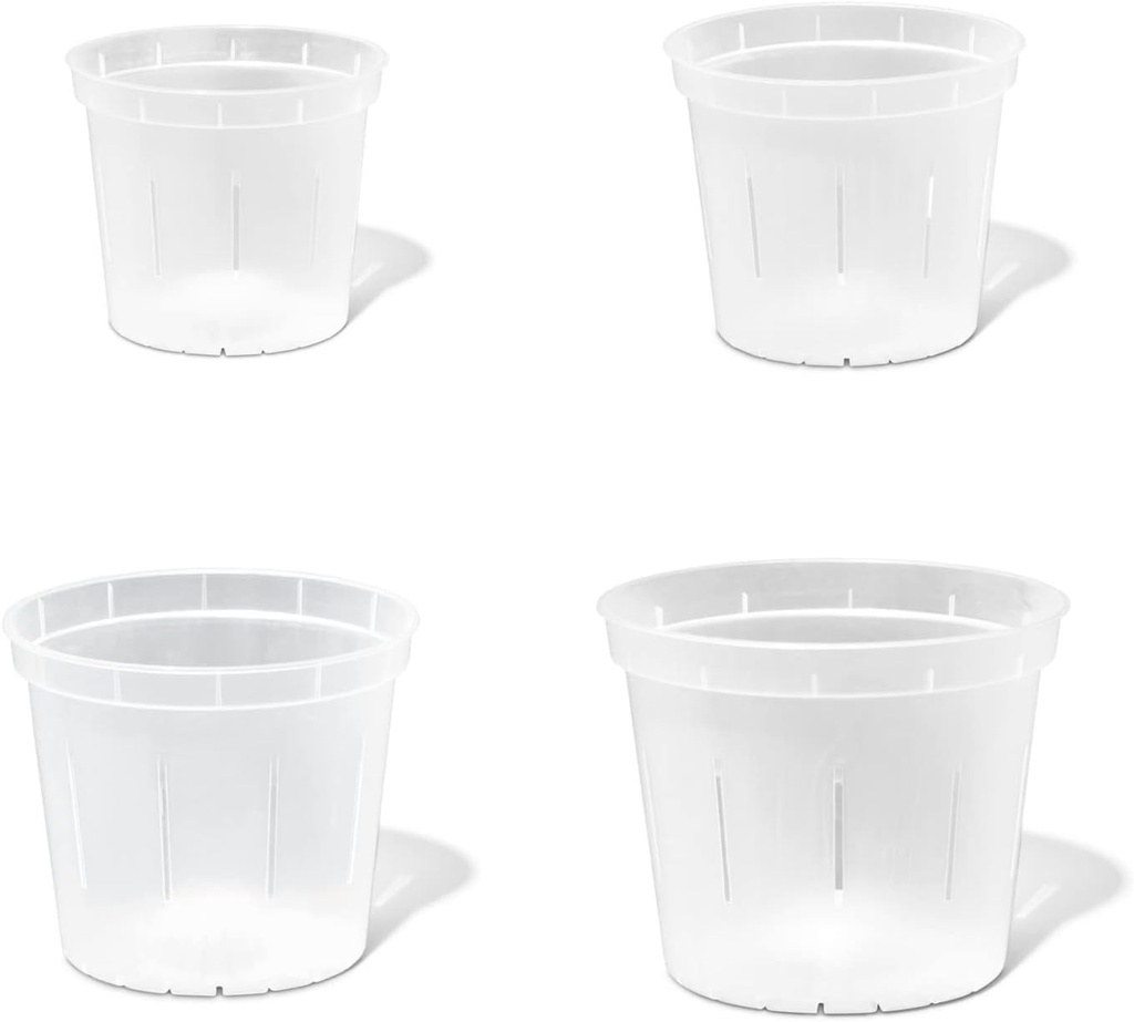 rePotme Orchid Pot Growers Assortment (8 Slotted Clear Orchid Pots - 2 Each of 3, 4, 5, 6 Inch) - Premium Orchid Planters, Orchid Pots with Holes for Repotting