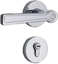 Door Lock Light Luxury Magnetic Silent Bedroom Bathroom Door Handle Household Full Set of Wooden Door Locks(Chrome Plating Simple zinc Alloy)