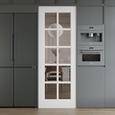 WINSTELLAR 30 x 80 10-lite Prebuilt Interior Clear Glass Door Slab, Paintable Interior Doors for Home, Bedroom, Pantry, Laundry as Prehung, Pocket, Barn, French Doors, White Door Panel