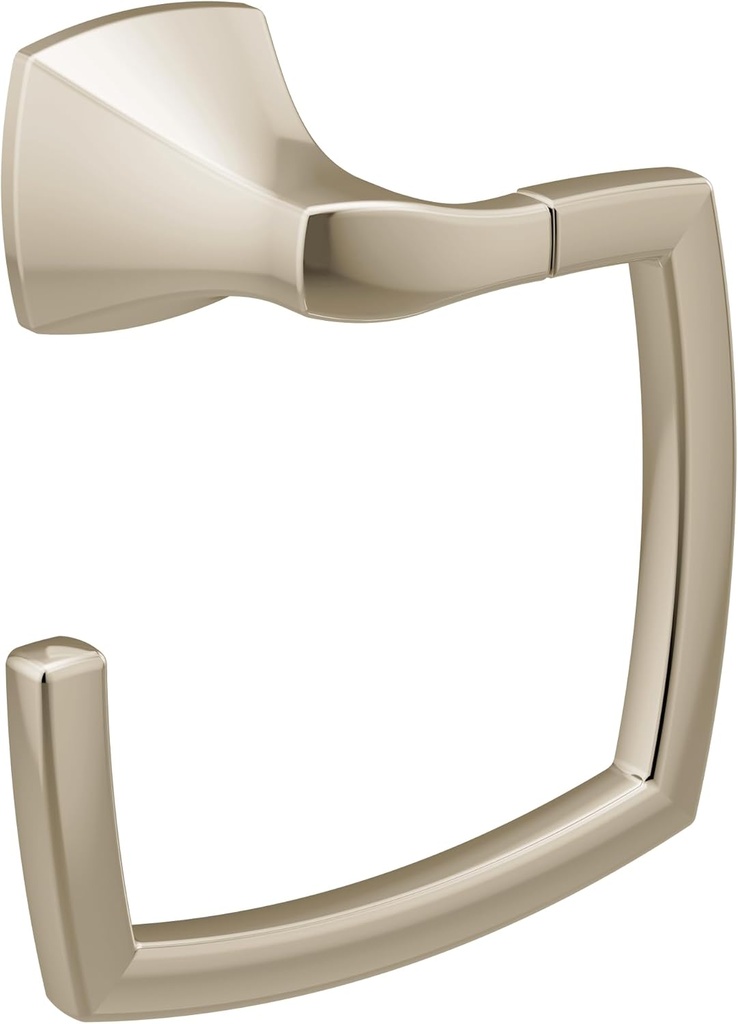 Moen YB5186NL Voss Collection Bathroom Hand -Towel Ring, Polished Nickel