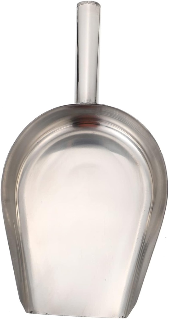 Cabilock 1Pc Multi Functional Stainless Steel Flat Bottom Ice Shovel Food Scoop for Ice Cubes Snow and Grain Lightweight and Easy to Clean for Kitchen and Outdoor Use