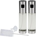 2 Glass Oil Sprayer Mister Spray Bottle Dispenser Refillable Cook Grill 3.38oz Spritzer Spritz Spraying with Funnel and Cleaning Brush Food Safe Container Storage Oil Vinegar Lemon Juice Cooking Wine