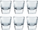 Circleware Squats Heavy Base Whiskey Shot Glasses, Set of 6 Fun Party Home Dining Beverage Drinking Glassware for Liquor, Bar, Jello Cups, 1.7 oz