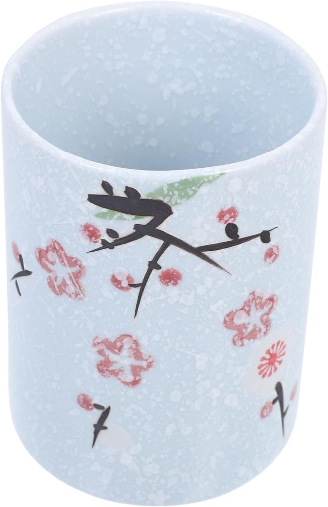 Retro Japanese Ceramic Tea Cup with Plum Blossom Pattern High-temperature Fired Porcelain Mug Elegant Vintage Aesthetic for Tea Ceremony and Daily Use