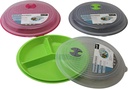 Dependable Industries inc. Essentials 3-Pack Divided Microwave Plates with Vented Lids – 8.75” x 8.75” – Meal Prep & Portion Control, BPA-Free, Stackable Food Storage, Freezer & Dishwasher Safe