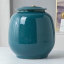 Wzglod Food Storage Containers, Chinese Retro Ceramic Jar, Sealed Rice Storage Bin with Lid, Porcelain Kitchen for Soybean Corn