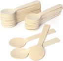 LotFancy 100 Pcs Plastic Individual Cupcake Containers with 100 Pcs Disposable Mini Wooden Spoons