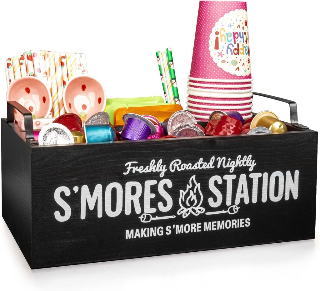 Coffee Cup and Condiment Station,Coffee and Tea Condiment Storage Organizer,Coffee Bar Accessories,Countertop Organizer,Tea and Coffee Pod Organizer（Black）