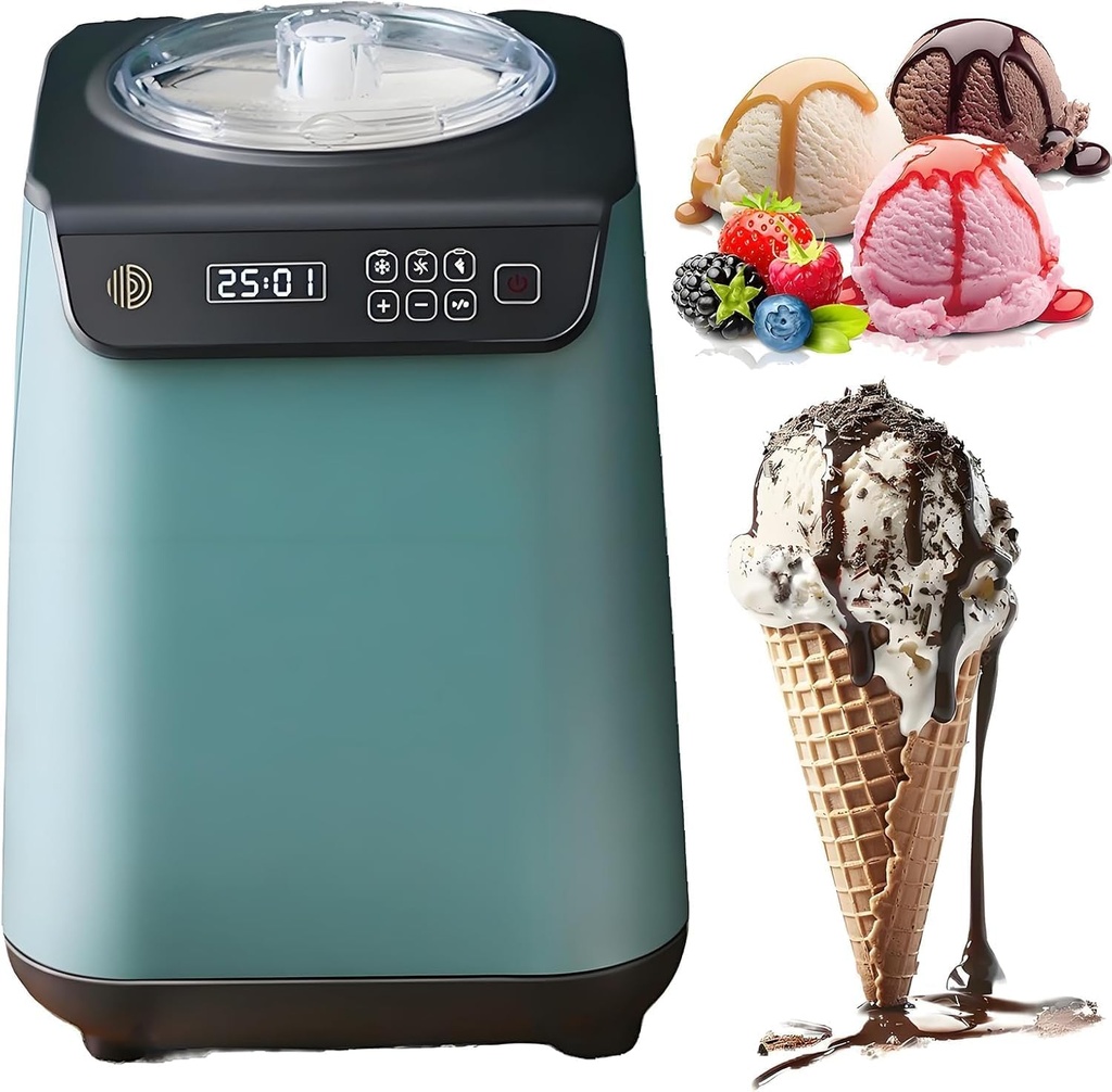 Fully Automatic ice Cream Machine with Compressor, Italian Style Gelato, Sorbet and Frozen Yogurt Machine, LED Display, for Restaurants, Dessert Shops and Coffee Shops