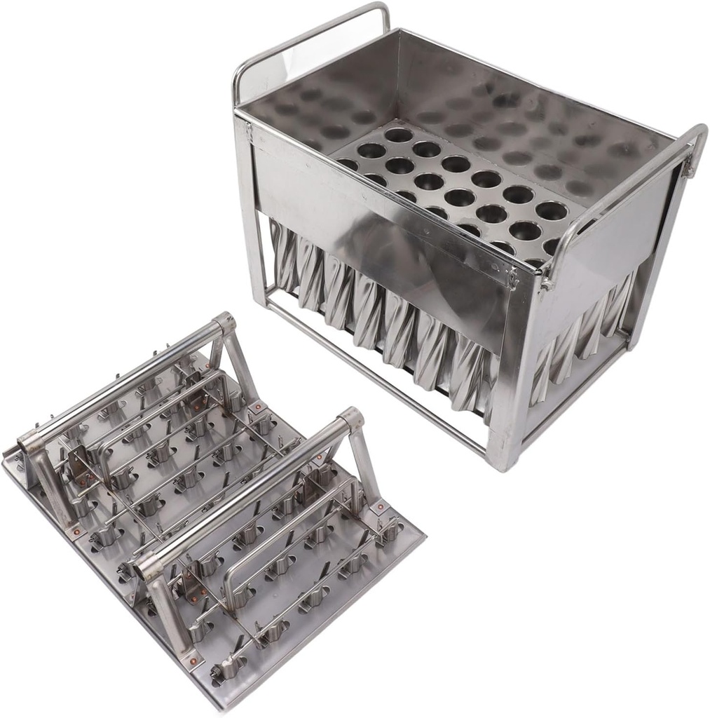 Pilipane Stainless Steel Ice Cream Mold 40 Cavities Reusable Easy to Clean DIY Ice Cream Bar Maker Mould for Home Family Use 58ml Capacity