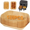 BYKITCHEN Air Fryer Liners for Ninja Dual Air Fryer, Set of 120, Rectangle Disposable Air Fryer Liners Compatible with Ninja DZ201/DZ401/DZ550/SL401, Instant Vortex and Other DualZone Airfryer