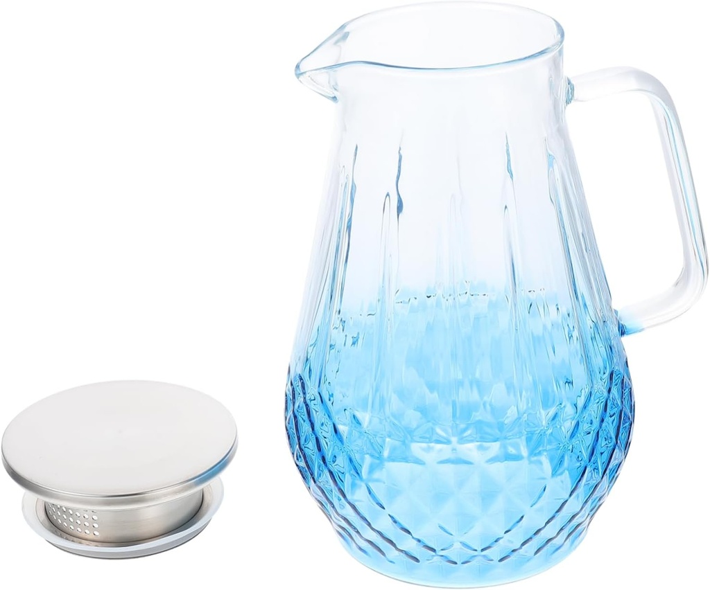 Garneck Elegant Gradient Glass Water Jug Cold Resistance Pitcher for Iced Tea Juice and Water Heat Resistant for Home Parties and Picnics
