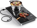 AMZCHEF Induction Cooktop 2 Burners, 12 Inch Bulit-in & Countertop Induction Stove with Plug 110V-120V, 9 Power Levels Electric Stove 1800W, Child Lock, Timer, Touch Control for Fast Cooking