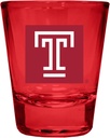 R and R Imports Temple University Full Color 2 oz Shot Glass Red Officially Licensed Collegiate Product 2-Pack