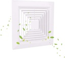 White 1 Piece (9 “x 9 ”Inch) Bathroom Exhaust Fan Cover with Spring, Square Ceiling or Wall Mounted Exhaust Fan, Ceiling Fan, Grille, Air Diffuser, Diverter Ventilation Hood, Replacement Accessories