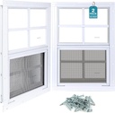 Melkus 2 Pack Shed Windows, 12"x18" Flush Mount Chicken Coop Windows with Thicker Tempered Glass and Screen, Sliding Windows for Chicken Coop, Shed, Garage, Playhouse, Barn,Greenhouse, White