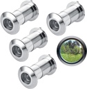 4 Pack Peep Holes for Door, 220-Degree Door Viewer Door Peep Holes for Front Door with Heavy Duty Rotating Privacy Cover for 2" to 3" Doors for Home Office Hotel, Silver