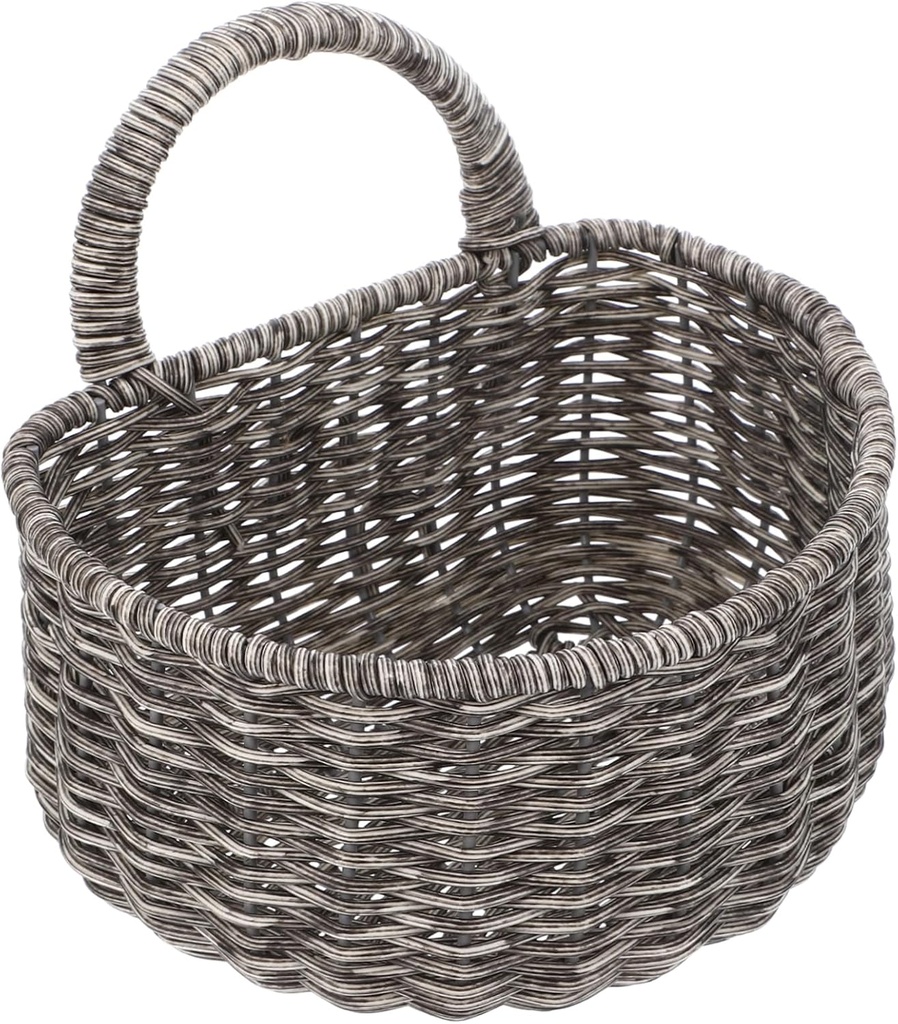 Wall-mounted Garlic Onion Potato Storage Basket Woven Kitchen Organizer Rattan Hanging Basket