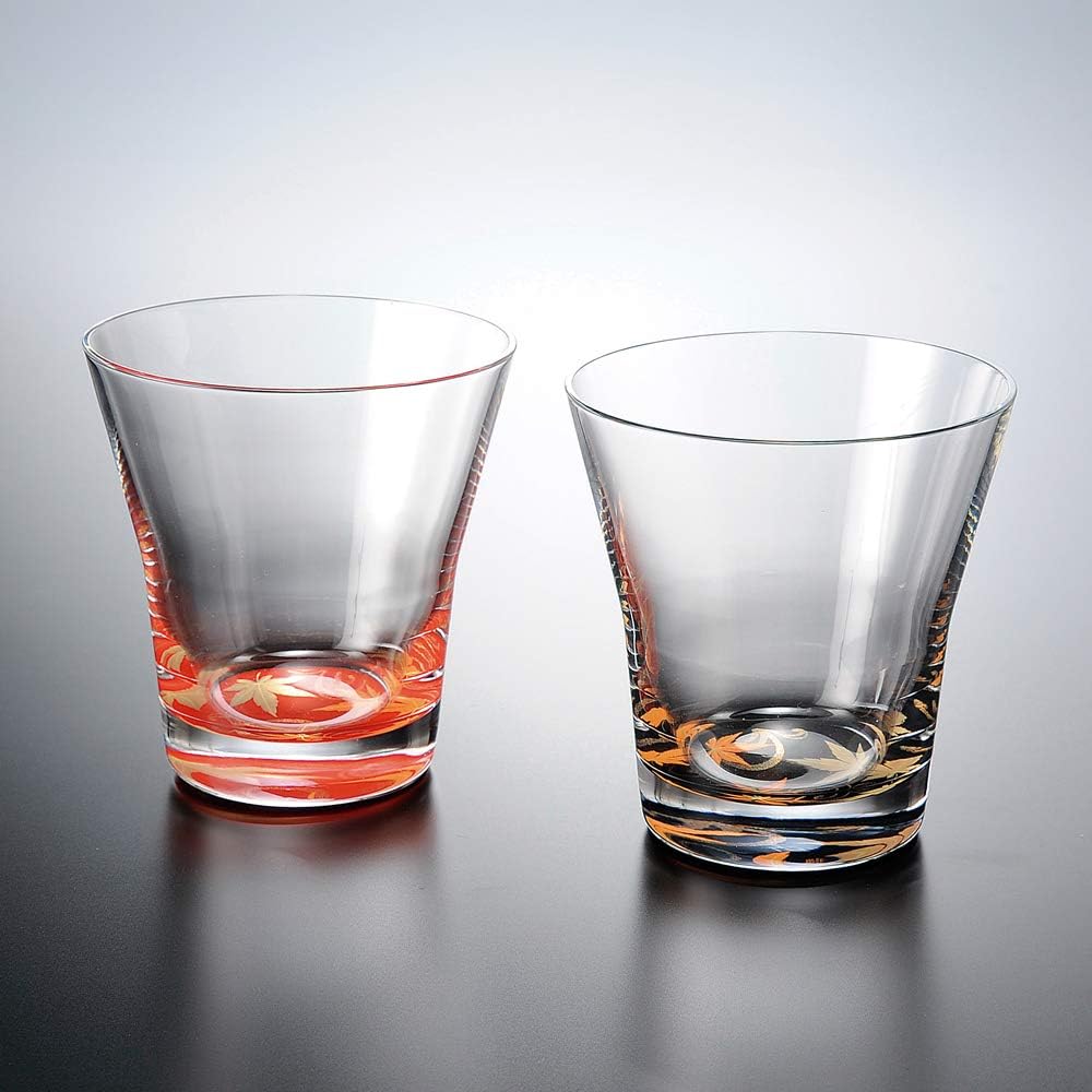 Nakanishi Kogyo 0770036 Nurimon de Verre Free Glass, Makie-e, Autumn Leaves, Pair Set, Made in Japan