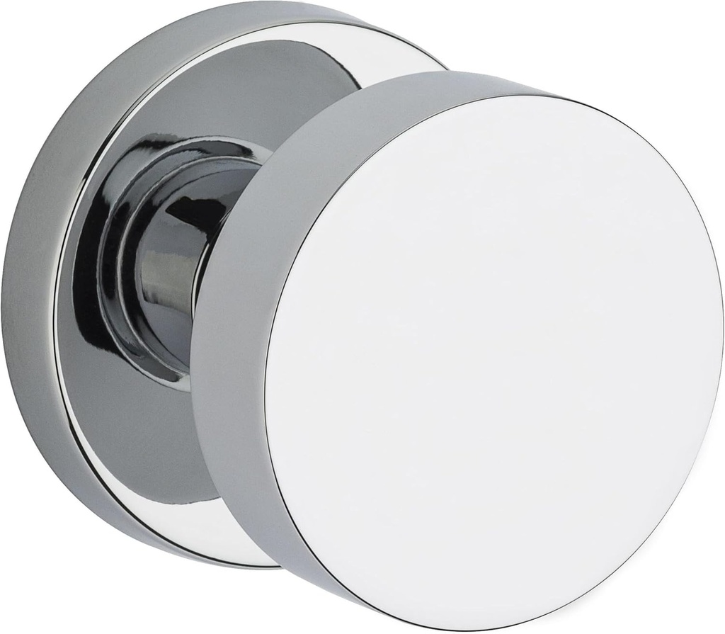 Baldwin HD.CON.CRR Modern Single Dummy Door Knob with Modern Round Rose from the, Polished Chrome