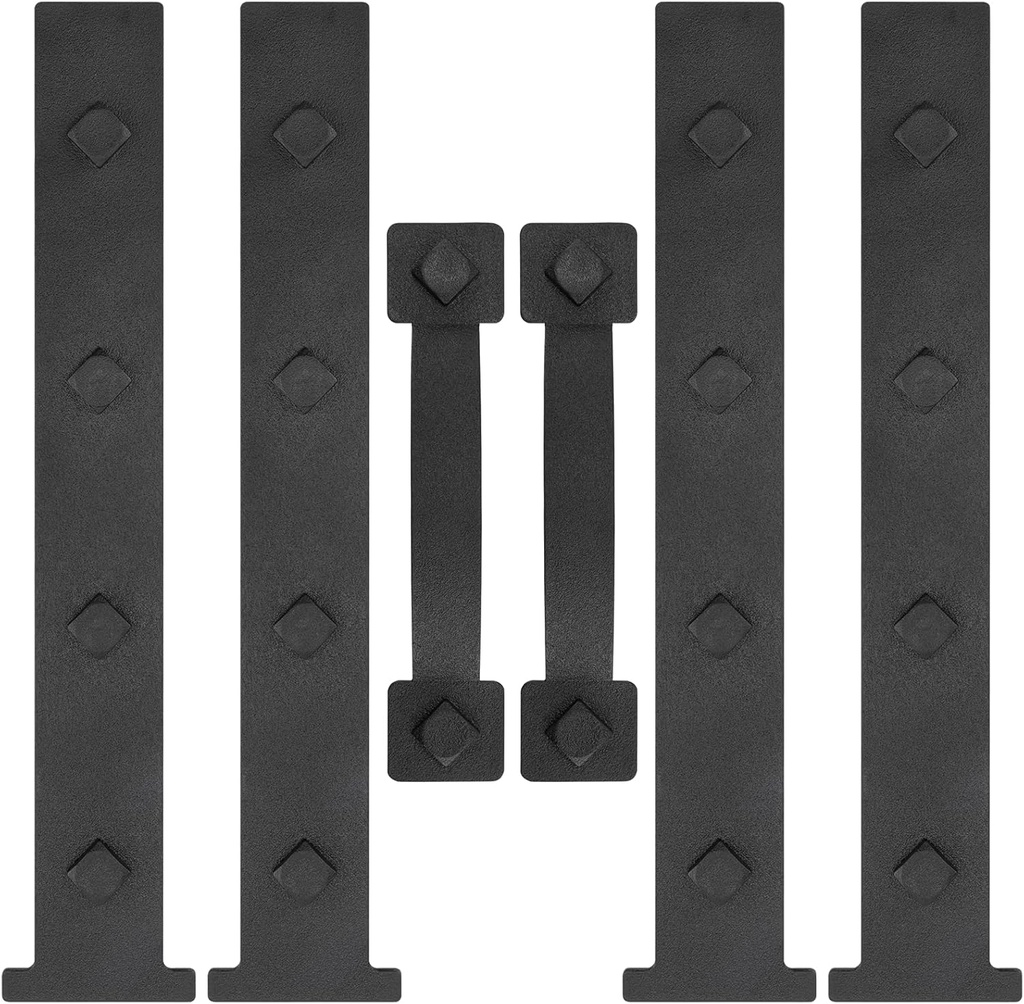 Magnetic Decorative Garage Door Hinges Hardware Kit Attractive Curb Appeal Faux Hinges Handles Decor Hardware 1 Carriage Door Accents 4 Hinges + 2 Handles Black