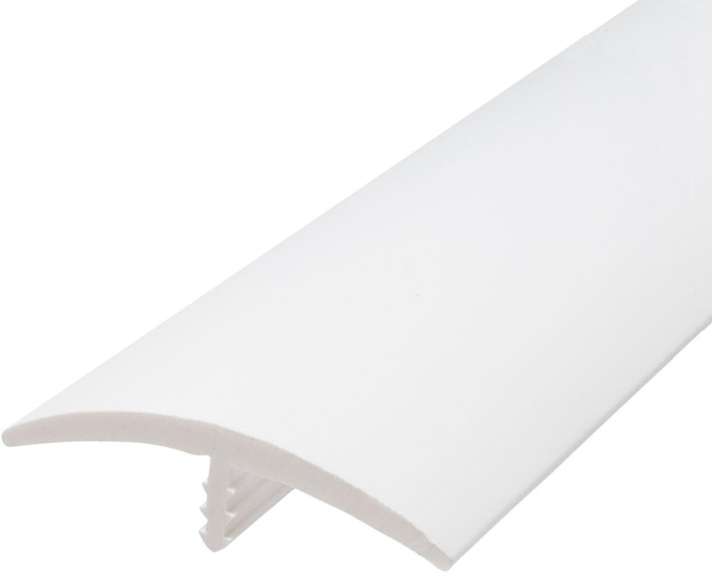 Outwater Plastic T-molding 1-1/2 Inch White Flexible Polyethylene Center Barb Tee Moulding 12 Foot Coil