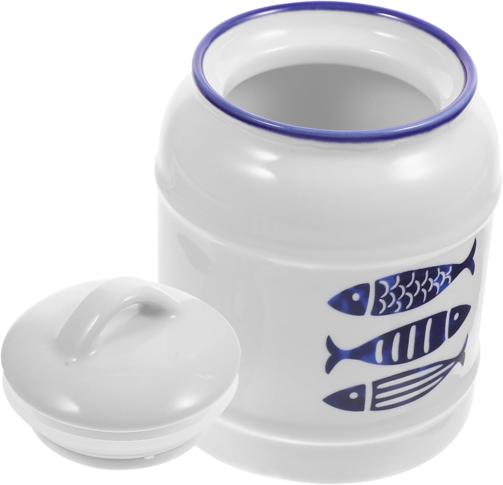 Ceramic Kitchen Canister Multifunctional Food Storage Container with Wide Mouth Lid Airtight Seal and Dishwasher Safe for Cereal Nuts Grains and Snacks