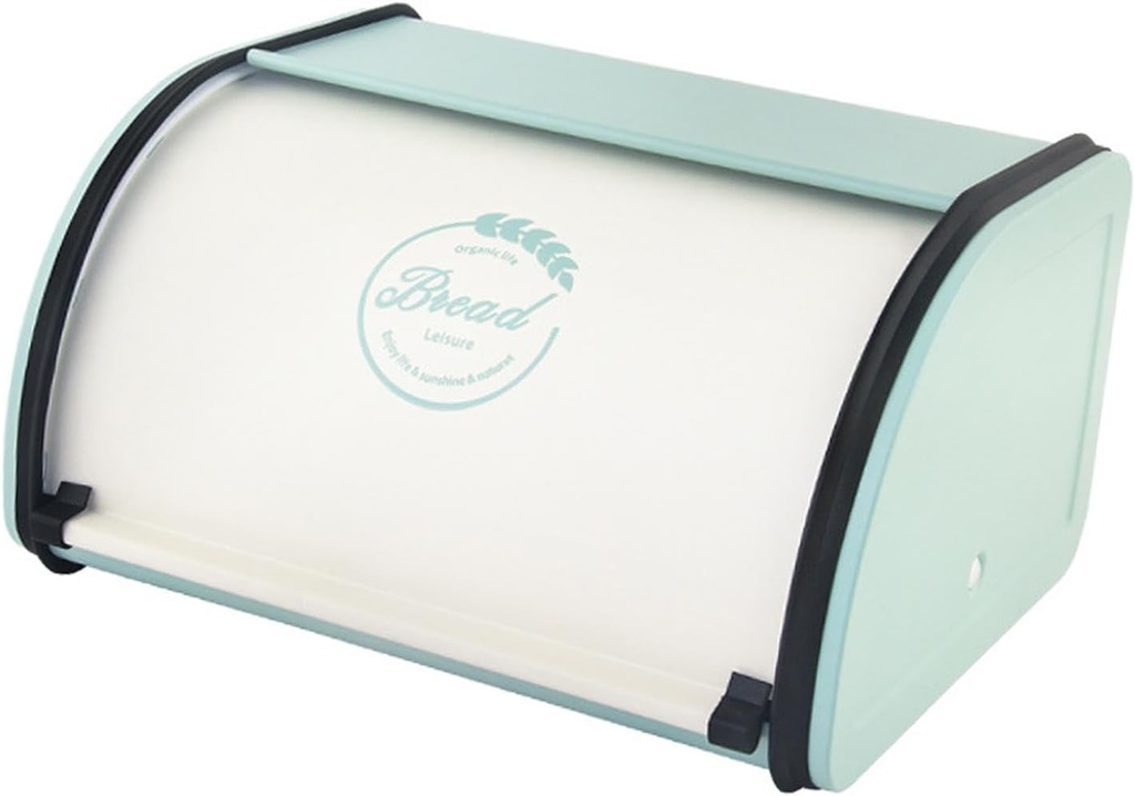 Modern Metal Bread Storage Box for Kitchen Organization, White Green S