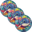 3 Pcs Non Slip Trivet for Crock Pot 15in Heat Resistant Coasters Spoon Rest for Cooking and Baking Porta platos para mesa Cartoon Cute Blue Whale
