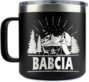 Babcia Camping Tumbler 14 Oz Coffee Mug - Babcia Tumbler - Babcia Camping Gifts - Fathers Day Gift - Babcia Mug - Birthday Gift Ideas For Babcia - Gifts For Campers Outdoors, 16oz, Transparent