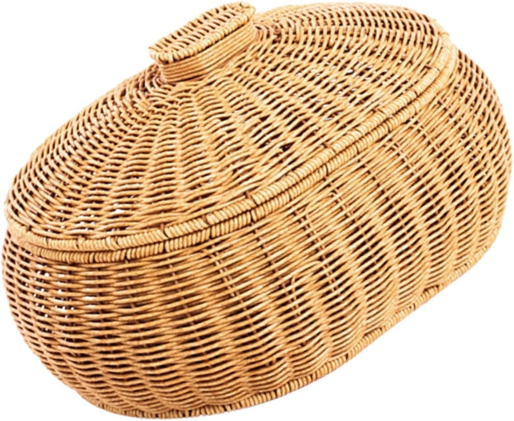 Rattan Woven Bread Basket Decorative Storage Organizer Multi-use Woven Storage Box for Kitchen