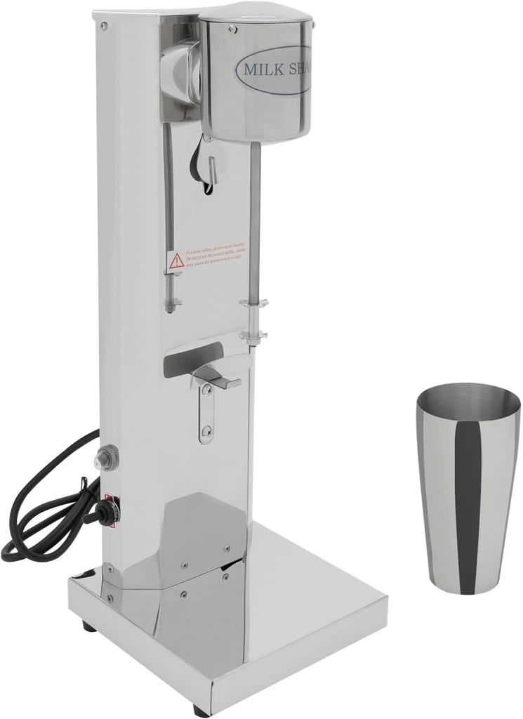 Milkshake Maker Commercial Milkshake Machine High Power, Commercial Machine, 180W High-Speed Blender for Milk Tea, Coffee, and Shakes, Stainless Steel Mixer with Dual Gears,Non-Slip Base