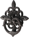 Black Antique Front Door Knocker, Gothic Cast Iron Petal Leaf Door Handle Decoration Outdoor、Home Garden and Farmhouse (1 Pack)
