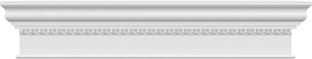 Ekena Millwork CRH12X43-EG 43" Bottom 51 1/2" Top Width x 12" H x 1 1/4" P Crosshead w/Egg & Dart Trim, Width Width, White