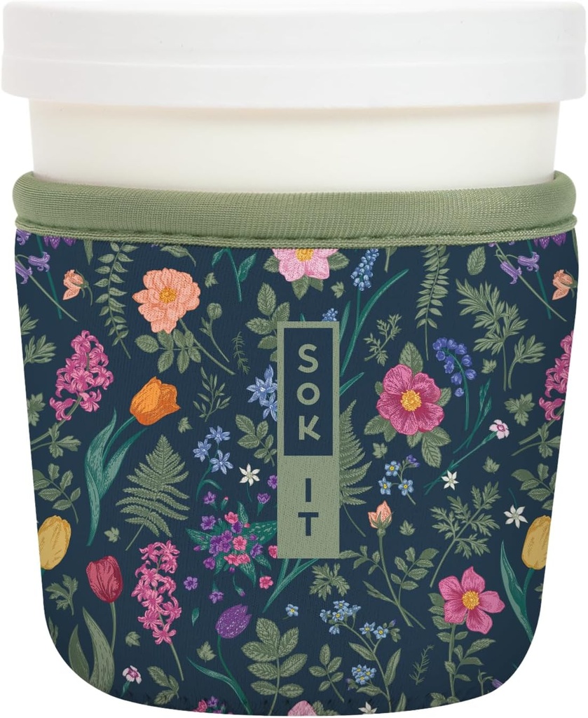 Sok It IceCreamSok Insulated Neoprene Cover (Spring Noir, Tapered Ice Cream Pints)