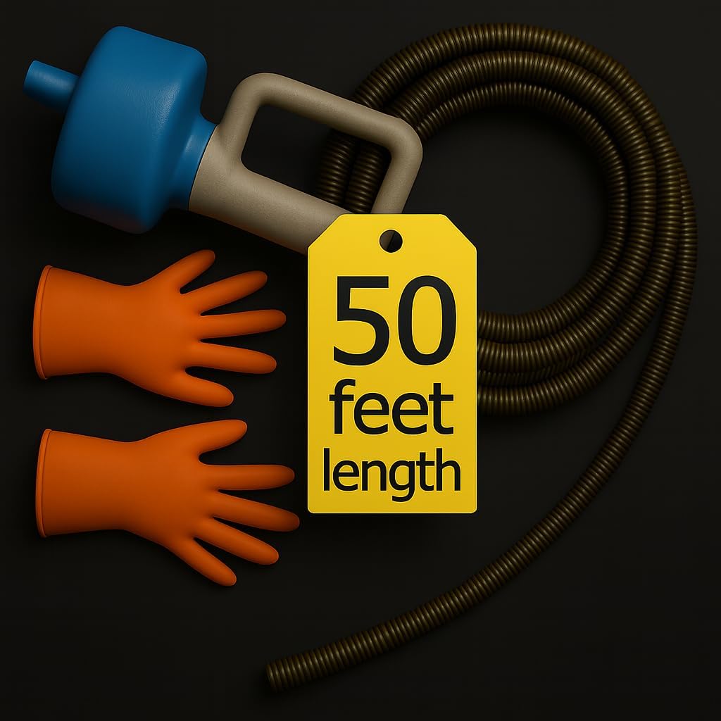 50 FT Drain Snake Hair Drain Clog Remover, Toilet Clogged Cleaner Tools, Unclog Shower Sink Tool, Gunk Removal Auger Declogger for Bathtub, Bathroom Plumbers Unclogger, Bath Tub Plumbing Snakes