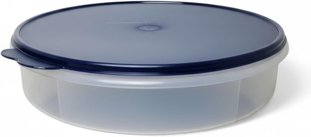 Tupperware 12" Round Pie Keeper Taker/Cake Server/Cupcake Courier/Cookie Storage Container with Midnight Blue Seal