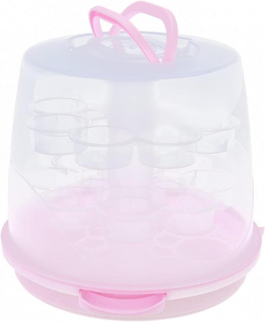 Gdrasuya10 3 Tier Plastic Cake Carrying Box Cookie and Cake Carrier Container with Handle, Cake Storage Container 3 Layer Muffin Cupcake Box Portable Muffin Carrier Cupcake Holder
